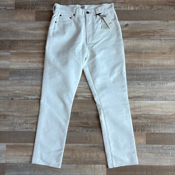 AGOLDE Recycled Leather Riley Long Pants Size 28 Lace White - Picture 2 of 11